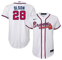 Nike Youth Atlanta Braves Matt Olson #28 White Home Cool Base Jersey