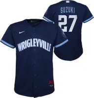 Nike Youth Chicago Cubs City Connect Seiya Suzuki #27 Navy OTC Cool Base Jersey