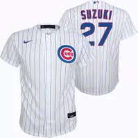 Nike Youth Chicago Cubs Seiya Suzuki #27 White Cool Base Home Jersey