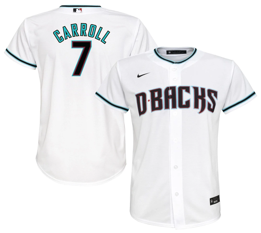 Nike Youth Arizona Diamondbacks Corbin Carroll #7 White Home Cool Base Jersey