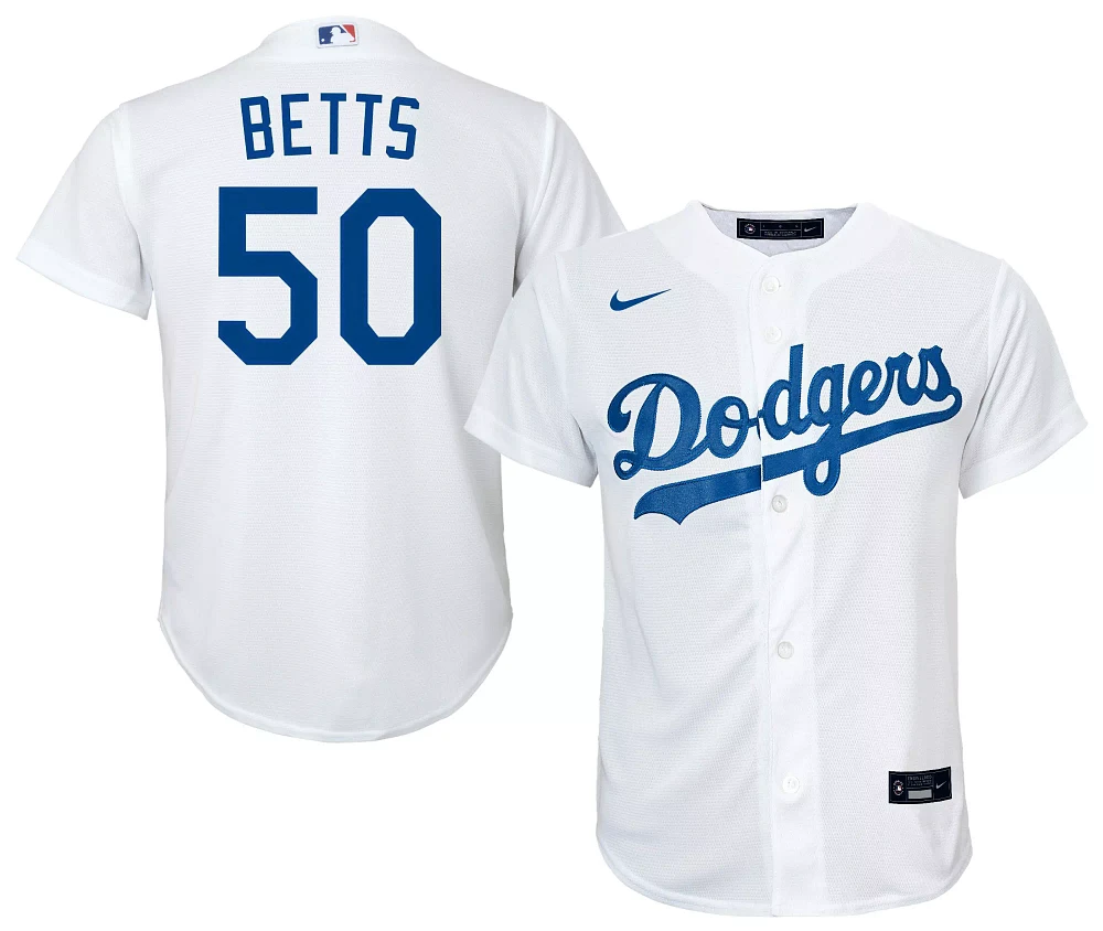 Nike Youth Los Angeles Dodgers Mookie Betts #50 White Home Cool Base Jersey