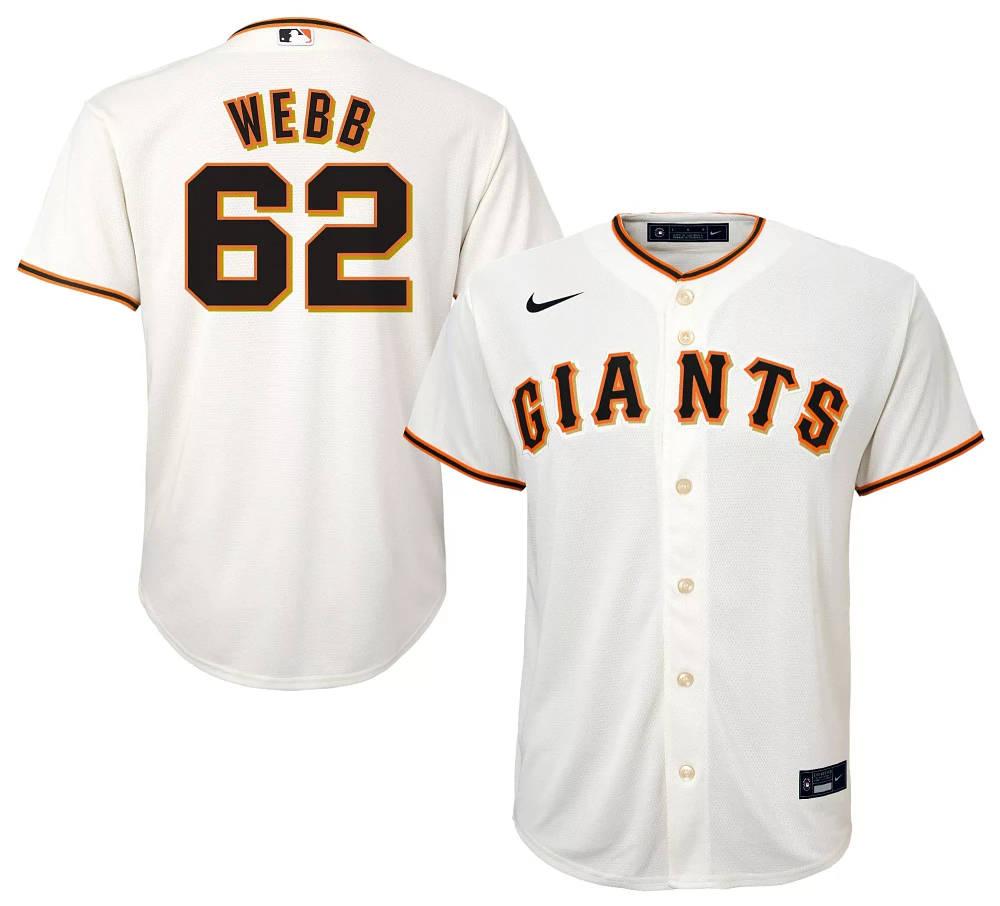 Nike Youth San Francisco Giants Logan Webb #62 White Home Cool Base Jersey