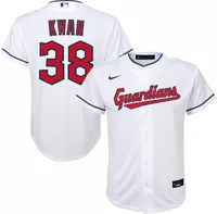 Nike Youth Cleveland Guardians Steven Kwan #38 White Home Cool Base Jersey