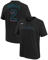 Nike Youth Miami Marlins Jazz Chisholm Jr. #2 Black Home T-Shirt