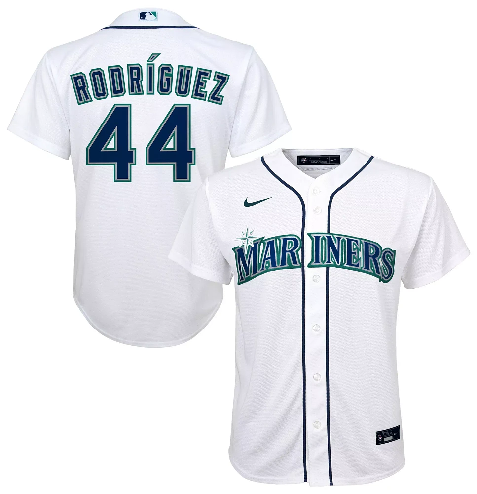 Nike Youth Seattle Mariners Julio Rodríguez #44 White Home Cool Base Jersey