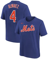 Nike Youth New York Mets Francisco Alvarez #4 Blue Home T-Shirt