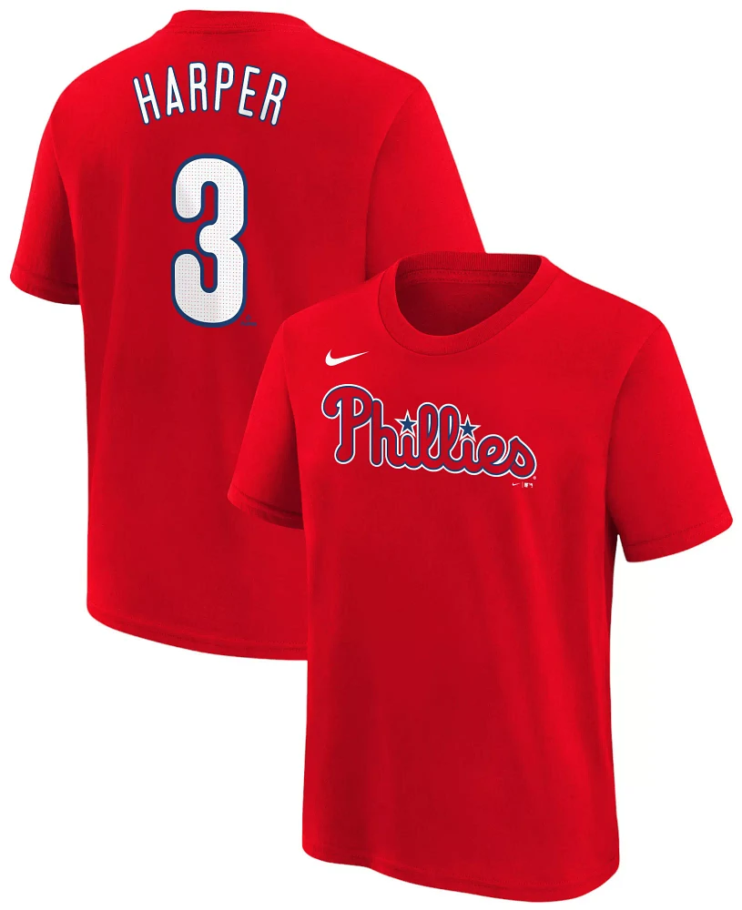 Nike Youth Philadelphia Phillies Bryce Harper #3 Red Home T-Shirt