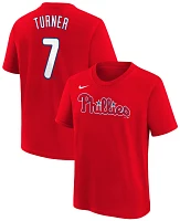 Nike Youth Philadelphia Phillies Trea Turner #7 Red Home T-Shirt