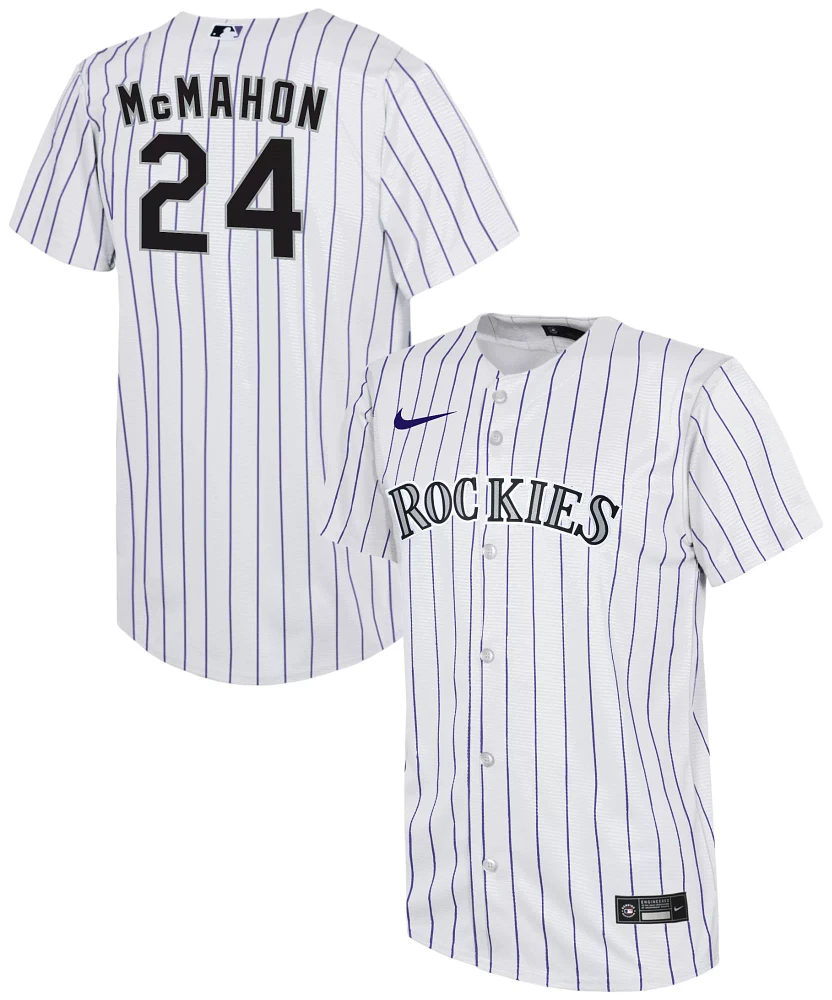 Nike Youth Colorado Rockies Ryan McMahon #24 White  Home Cool Base Jersey