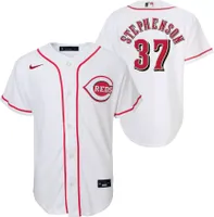 Nike Youth Cincinnati Reds Tyler Stephenson #37 White Cool Base Home Jersey