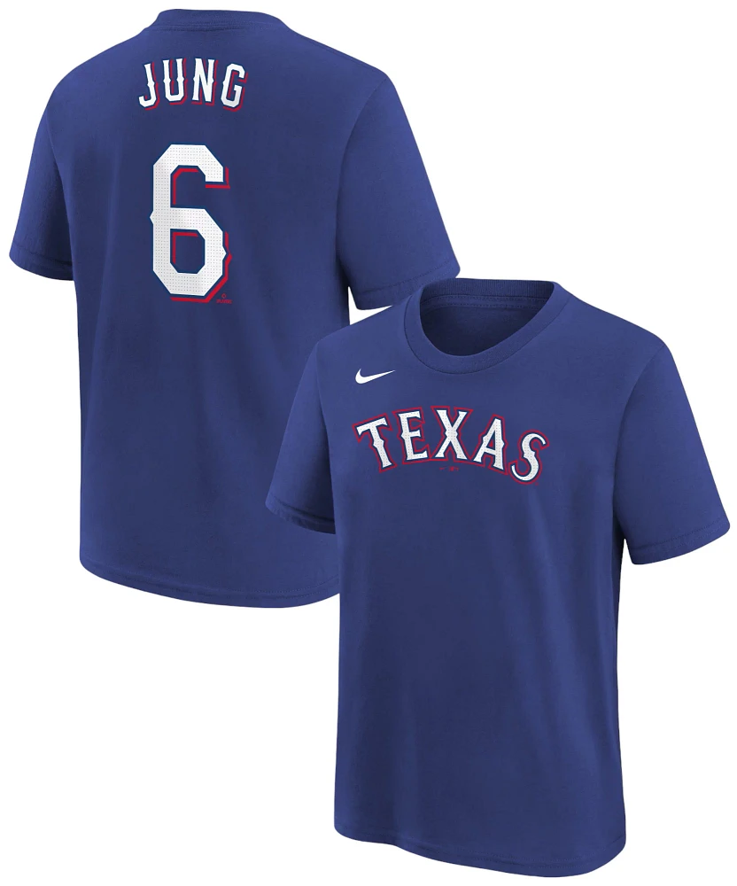 Nike Youth Texas Rangers Josh Jung #6 Blue Home T-Shirt