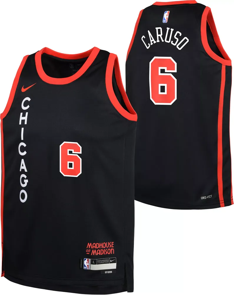 Nike Youth 2023-24 City Edition Chicago Bulls Alex Caruso #6 Black Swingman Jersey