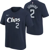 Nike Youth 2023-24 City Edition Los Angeles Clippers Kawhi Leonard #2 Navy T-Shirt