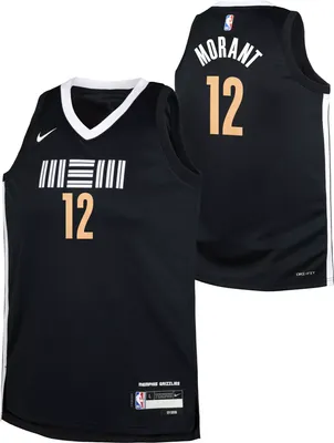 Nike Youth 2023-24 City Edition Memphis Grizzlies Ja Morant #12 Black Swingman Jersey
