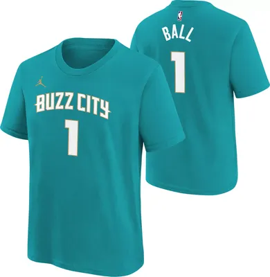 Jordan Youth 2023-24 City Edition Charlotte Hornets LaMelo Ball #1 Teal T-Shirt