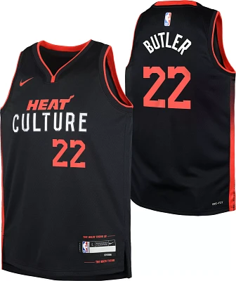 Nike Youth 2023-24 City Edition Miami Heat Jimmy Butler #22 Black Swingman Jersey