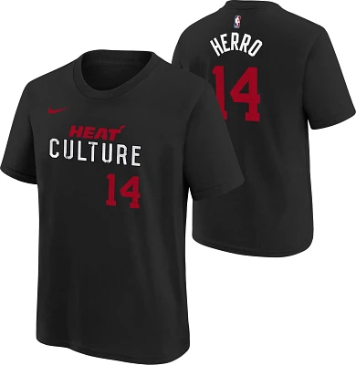 Nike Youth 2023-24 City Edition Miami Heat Tyler Herro #14 Black T-Shirt