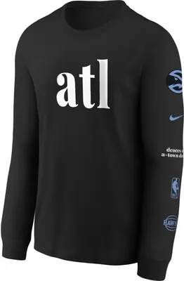 Nike Youth 2023-24 City Edition Atlanta Hawks Max90 Long Sleeve T-Shirt