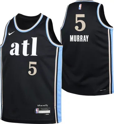 Nike Youth 2023-24 City Edition Atlanta Hawks Dejounte Murray #5 Black Swingman Jersey