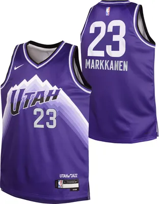 Nike Youth 2023-24 City Edition Utah Jazz Lauri Markkanen #23 Purple Swingman Jersey