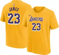 Nike Youth Los Angeles Lakers LeBron James #23 Yellow T-Shirt