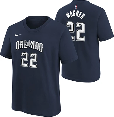 Nike Youth 2023-24 City Edition Orlando Magic Moritz Wagner #22 Navy T-Shirt