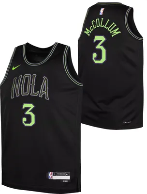 Nike Youth 2023-24 City Edition New Orleans Pelicans CJ McCollum #3 Black Swingman Jersey