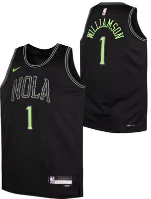 Nike Youth 2023-24 City Edition New Orleans Pelicans Zion Williamson #1 Black Swingman Jersey