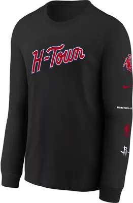 Nike Youth 2023-24 City Edition Houston Rockets Max90 Long Sleeve T-Shirt