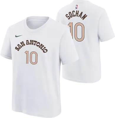 Nike Youth 2023-24 City Edition San Antonio Spurs Jeremey Sochan #10 White T-Shirt