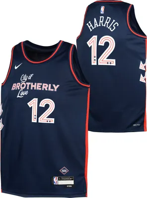 Nike Youth 2023-24 City Edition Philadelphia 76ers Tobias Harris #12 Navy Swingman Jersey