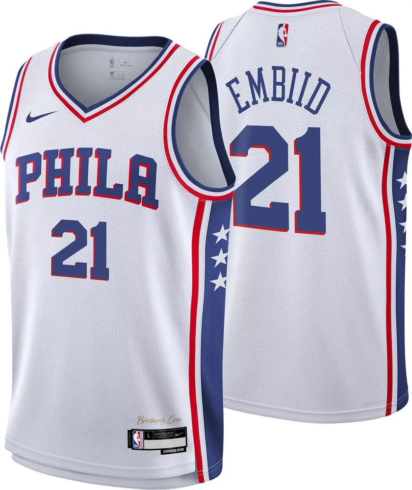 Nike Youth Philadelphia 76ers Joel Embiid #21 White Swingman Jersey