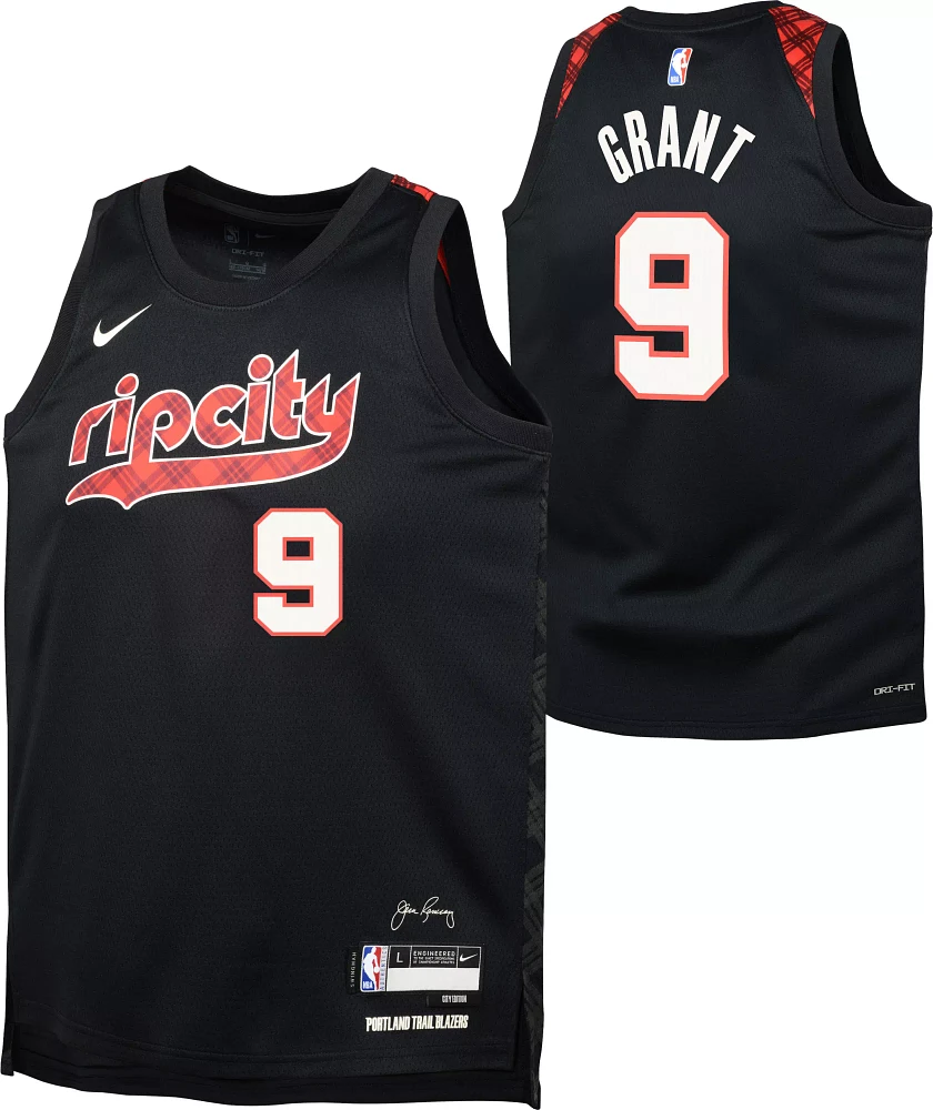 Nike Youth 2023-24 City Edition Portland Trail Blazers Jerami Grant #9 Black Swingman Jersey