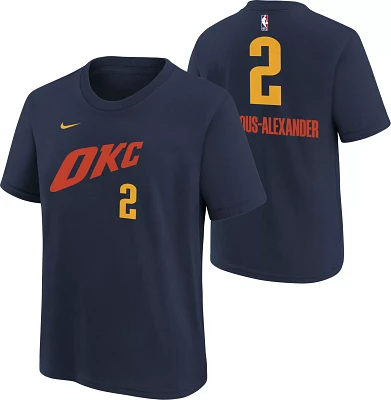 Nike Youth 2023-24 City Edition Oklahoma Thunder Shai Gilgeous-Alexander #2 Navy T-Shirt