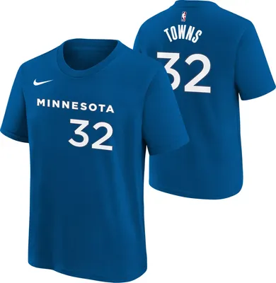 Nike Youth 2023-24 City Edition Minnesota Timberwolves Karl-Anthony Towns #32 Blue T-Shirt