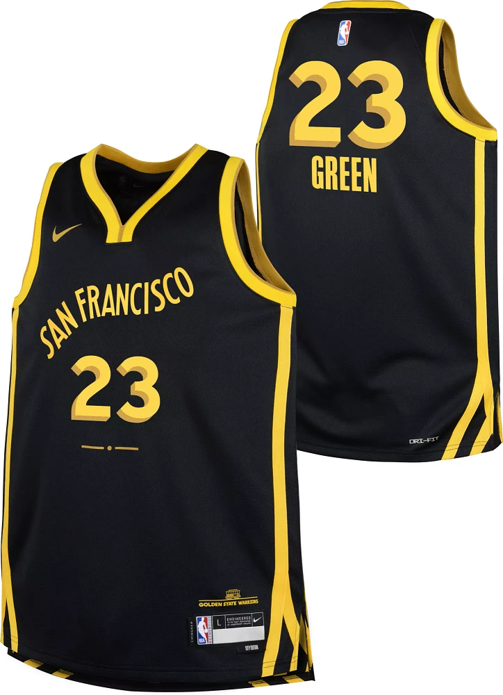 Nike Youth 2023-24 City Edition Golden State Warriors Draymond Green #23 Black Swingman Jersey