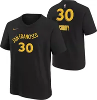 Nike Youth 2023-24 City Edition Golden State Warriors Steph Curry #30 Black T-Shirt