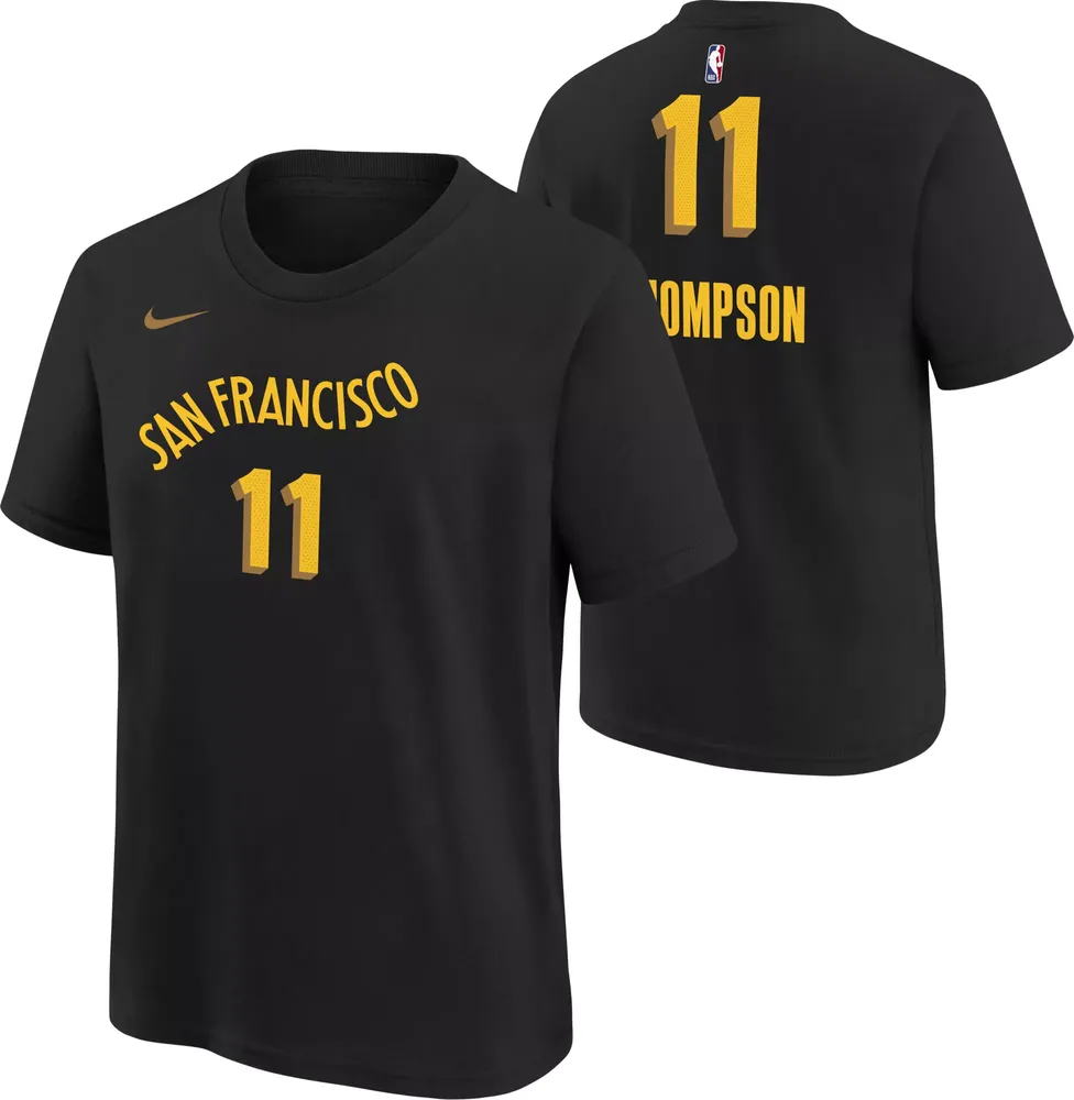 Nike Youth 2023-24 City Edition Golden State Warriors Klay Thompson #11 Black T-Shirt