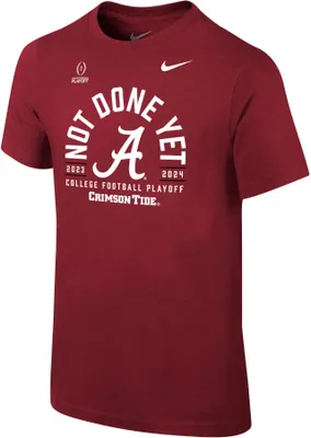 Nike Youth 2023-24 College Football Playoff Rose Bowl Bound Alabama Crimson Tide Not Done Yet T-Shirt