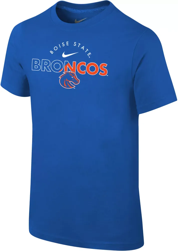 Nike Youth Boise State Broncos Blue Core Cotton Logo T-Shirt