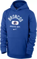 Nike Youth Boise State Broncos Blue Club Fleece Mascot Name Pullover Hoodie