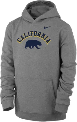 Nike Youth Cal Golden Bears Grey Club Fleece Mascot Name Pullover Hoodie