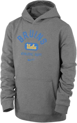 Nike Youth UCLA Bruins Grey Club Fleece Mascot Name Pullover Hoodie