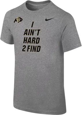 Nike Youth Colorado Buffaloes Grey Ain't Hard 2 Find Core Cotton T-Shirt