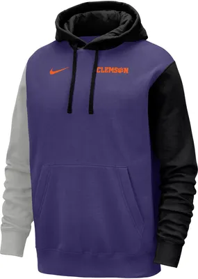 Nike Youth Clemson Tigers Colorblock Regalia Club Fleece College Pullover Hoodie