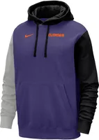 Nike Youth Clemson Tigers Colorblock Regalia Club Fleece College Pullover Hoodie