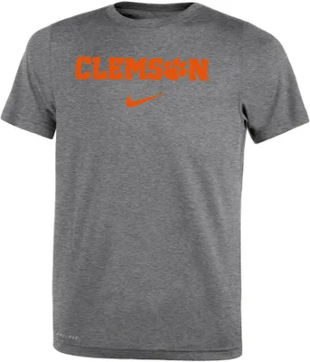 Nike Little Kids' Clemson Tigers Grey Legend Short Sleeve Shirt