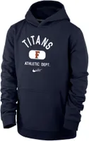 Nike Youth Cal State Fullerton Titans Navy Blue Club Fleece Mascot Name Pullover Hoodie