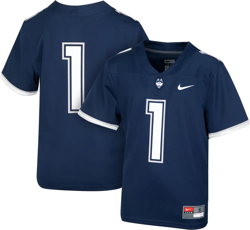 Nike Youth UConn Huskies #1 Blue Replica Football Jersey