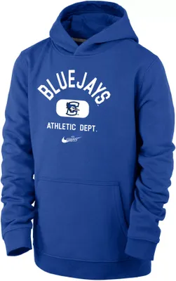 Nike Youth Creighton Bluejays Blue Club Fleece Mascot Name Pullover Hoodie